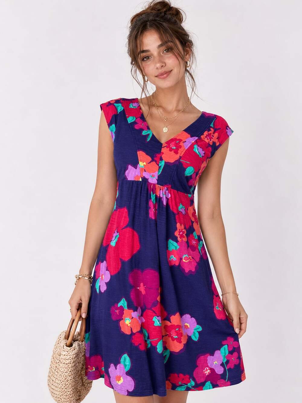 Lilly Pulitzer Tropical Babydoll Dress Y2K Vacation Floral XS